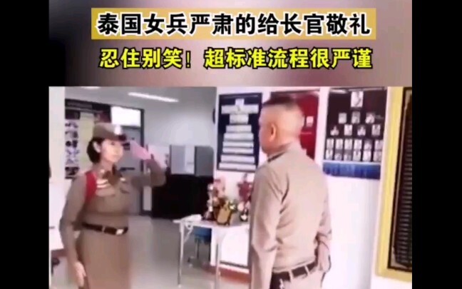 Hold back your laughter—Thai female soldiers salute their superior!