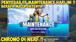 FREE FIRE❗PENYEBAB MAINTENANCE FREE FIRE HARI INI !! JAM BERAPA SELESAI MAINTENANCE FF❓