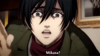 Mikasa still protects Eren for the last minute ðŸ¥º