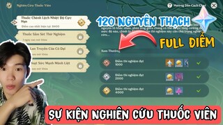 Sự Kiện Nghiên cứu thuốc Viên Genshin Impact | Sự kiện Dễ | Ngày Đầu 120 nguyên thạch