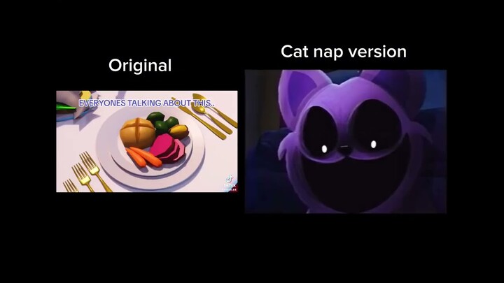 Poppy playtime chapter 3 cat nap and the amazing digital circus outro side by side
