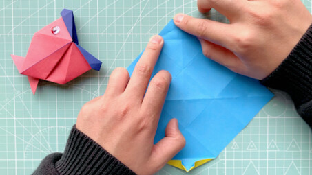 Chỉ cần một tờ giấy là có thể gấp được chú cá 3D nhỏ xinh; cá lớn ăn cá bé, cái miệng bầu bĩnh đáng 
