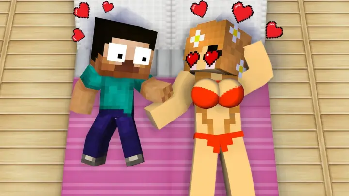 Monster School : POOR HEROBRINE AND LOVE CURSE STORY - Minecraft Animation