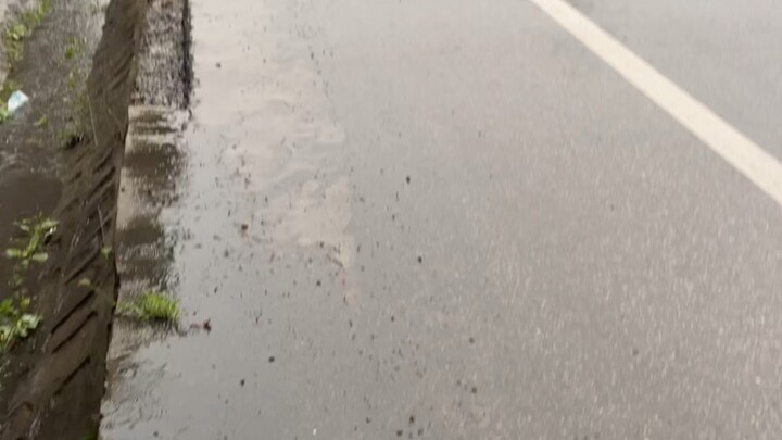 جيد، لم أنتهِ من الكلام حتى رشني سيارة على جانب الطريق بالماء مرة أخرى [tv_دموع] أريد العودة إلى الم