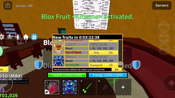 Kitsune Combo Blox fruit😎😬