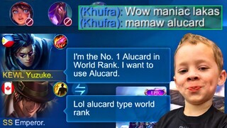 TOP 1 GLOBAL ALUCARD PRANK!TEAM AUTO TRASHTALK! | 6 MINUTES MANIAC! (LT REACTIONS!)