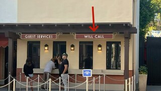 ป้าย "will call" ข้างประตูตรวจตั๋วที่ Universal Studios Los Angeles หมายถึงอะไร?