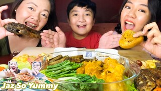 PATA KARE-KARE & FRIED TILAPIA PINOY FOOD MUKBANG | with @JaZ so Yummy