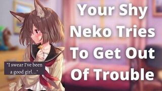 Your Shy Neko Tries To Flirt Out Of Trouble ASMR [Cuddles/Sneaky Girlfriend/Reverse Praise/Giggles]