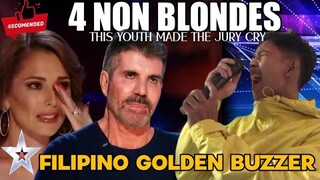 American Got Talent 2023 Filipino Golden Buzzer This Youth Made The Jury Cry With Song 4 NON BLONDES