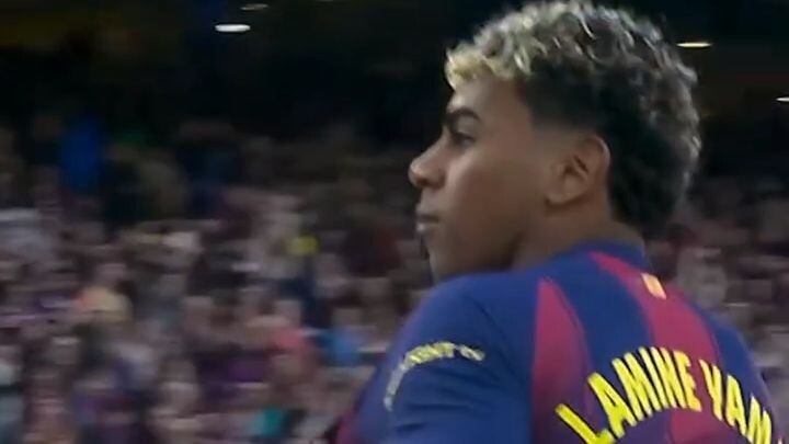 His first goal at Spotify Camp Nou ☝️#laligahighlights