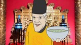 Orang tua keren dari Dinasti Ming meminum sup giok putih