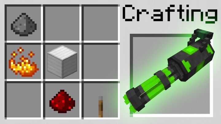 Minecraft HOW TO CRAFT : Noob vs Pro CRAFTING Recipe MACHINE GUN and WEAPONS