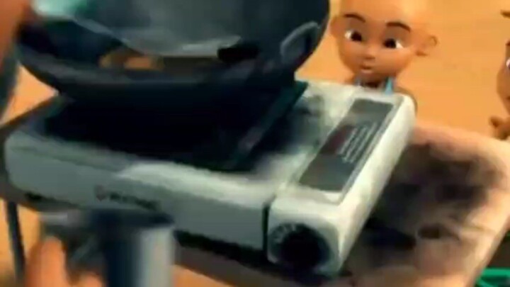 upin ipin masak nasi goreng