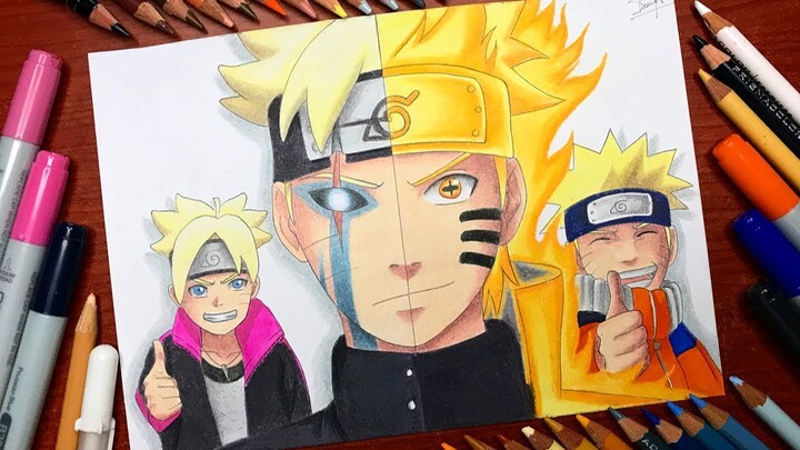 Speed Drawing - Boruto Jougan X Naruto Kyuubi Six Paths Sage Mode (Naruto Shippuden) [HD]