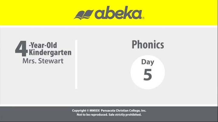 Abeka K4: Day 005 -  Phonics (Phonics)