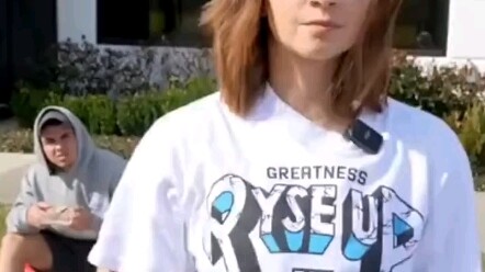 Guess why she's walking backward