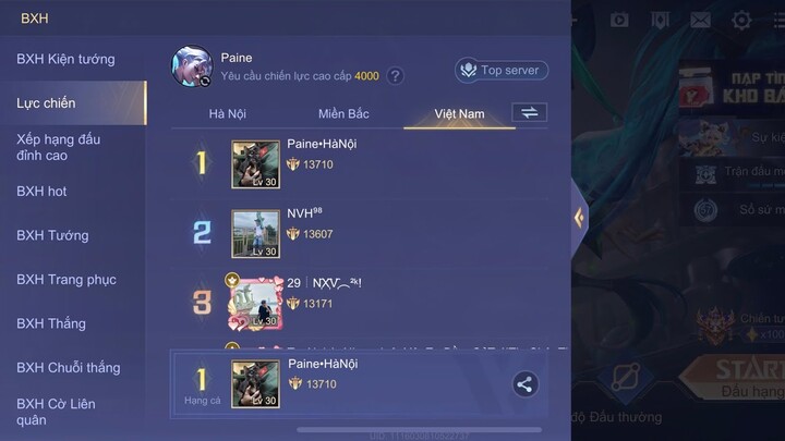 HighLight Top 1 Paine Trên Rank 11x | Paine Hà Nội