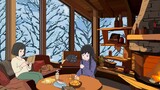 [Eating oranges and reading in a cabin on a snowy day] 45-minute sedentary reminder//sound of peelin