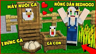 THỬ THÁCH 1 NGÀY LÀM NÔNG TRẠI NUÔI GÀ TRONG MINECRAFT*REDHOOD TRỞ THÀNH NÔNG DÂN*Thử Thách Redhood