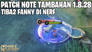 FRAGMENT SHOP UPDATE, STARLIGHT SHOP UPDATE, FANNY NERF - PATCH NOTE TAMBAHAN 1.8.28 MOBILE LEGENDS