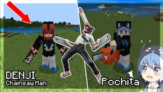 Aku Menjadi Denji CHAINSAW Man Menggunakan Addon ini | ADDON MCPE |  #Denji  #MinecraftPe #bestofbes