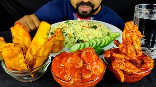 VEG FRIED Rice, CHICKEN WINGS MASALA, CHICKEN MANCHIRIAN, Brinjal Fry ASMR Eating| #LiveToEATT