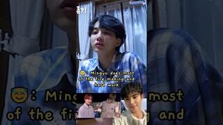 hyungwon asking jeonghan about chef mingyu's cooking #seventeen #jeonghan #mingyu #monstax #hyungwon