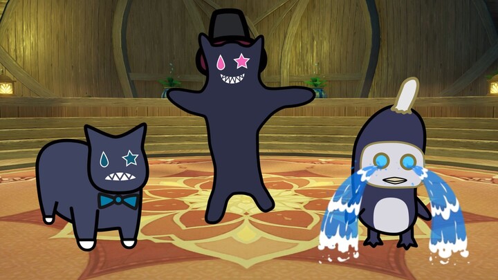 Maple ↑ Dan → Xiao ↓ Cat ↑