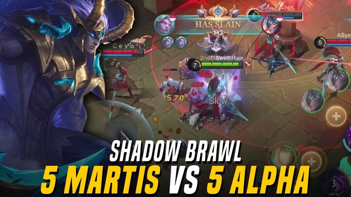 Alpha Can't Die!! 5 Martis vs. 5 Alpha!! | Shadow Brawl Mode Mobile Legends: Bang Bang