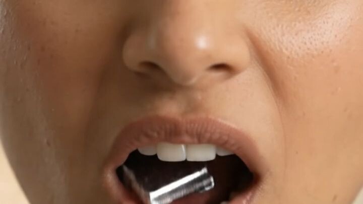 girl eating Mattel