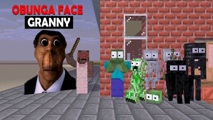 Monster School : OBUNGA FACE & GRANNY FUNNY CHALLENGE - Minecraft Animation