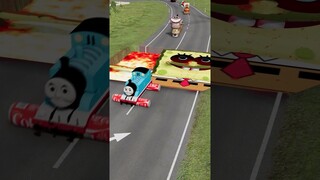 Amazing Cars & Skibidi Toilets Crossing Lava Pit by SpongeBob.EXE Moving Bridge | BeamNG.Drive