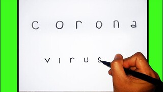 CORONA VIRUS TEXT DRAWING 2020 | Painting of corona virus