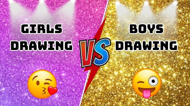 Girls VS Boys ⚡| Girls Drawing VS Boys Drawing👨‍🦰😅👩‍🦰🤩#boy #girls#boysvsgirls
