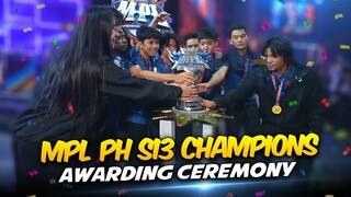 MPL PH S13 CHAMPIONS AWARDING + FINALS MVP and INTERVIEW . . . 🏆