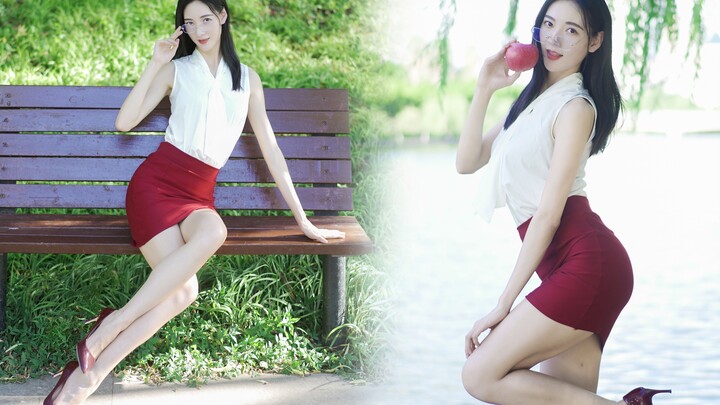 [Meng Keyu] Be your gentle female secretary and dance outdoors at 40 degrees Celsius ~ three times i