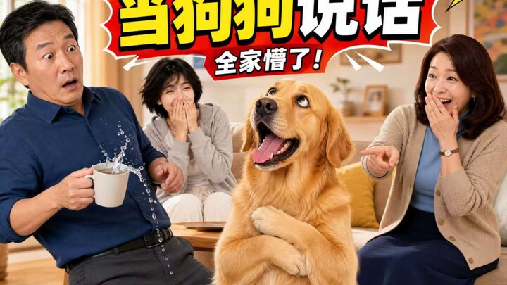 When a dog suddenly starts talking, it must be...