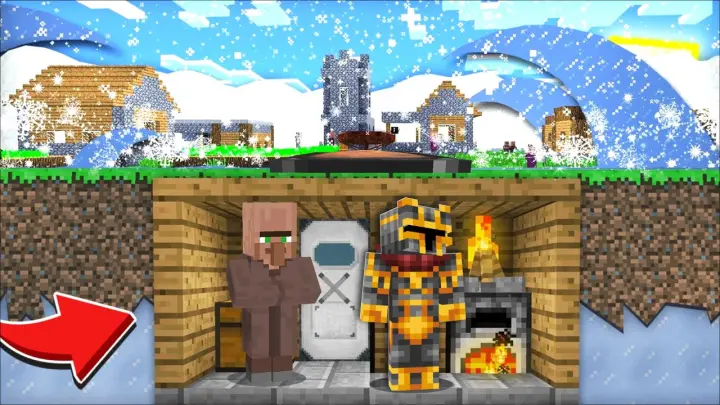 Minecraft DON'T ENTER THE ICE TSUNAMI BUNKER MOD / BUILD UNDERGROUND HOUSE !! Minecraft Mods