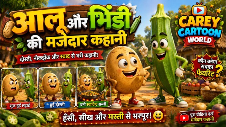#आलू और भिंडी की मजेदार कार्टून वीडियो/allu aur bhindi ki majedar cartoon video।dekhe aur maje le