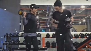 Chanyeol's IG story doing The First Snow Challenge with Xiumin ( the sexy way)