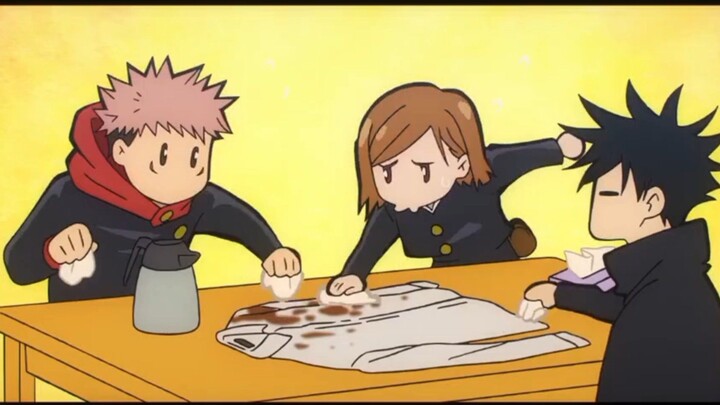 MOMEN NOBARA MENUMPAHKAN KOPI KE JAKET GOJO