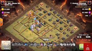 RỒNG LỬA NHÂN BẢN COMBO CỤC KHỎE ĐÁNH WAR HALL 14 - COC - Trận 2 #game