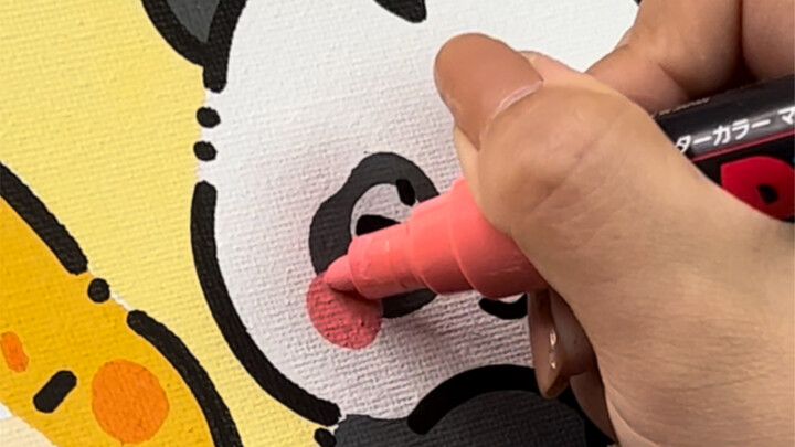 Bear, Panda, Cat, and Panda ~ [Immersive Painting] [Acrylic Markers]