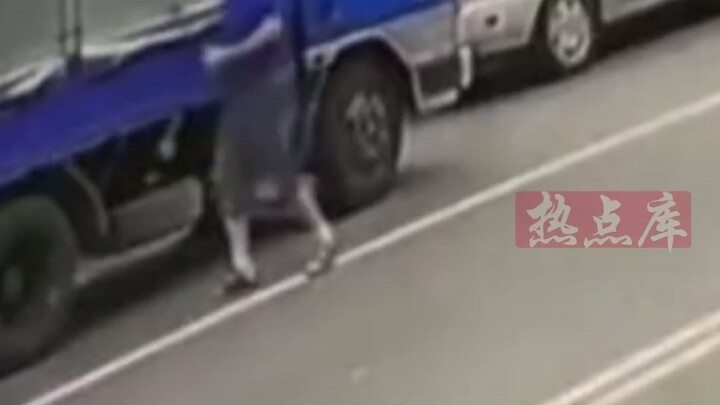 Old man with lightning-fast reflexes dodges a speeding tire!