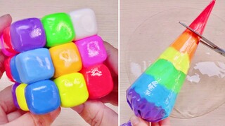 Kumpulan Kecil Pencampuran Slime Warna-warni, Proses Pencampuran Yang Sangat Menyenangkan!