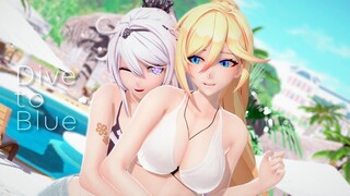 【Juta Dolar/MMD】Baju Renang Kiana Yulandel Menyelam ke Biru【Kiana Kaslana, Bianka Ataegina/Duranral】