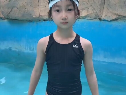 Little Girl Swimsuit Dance