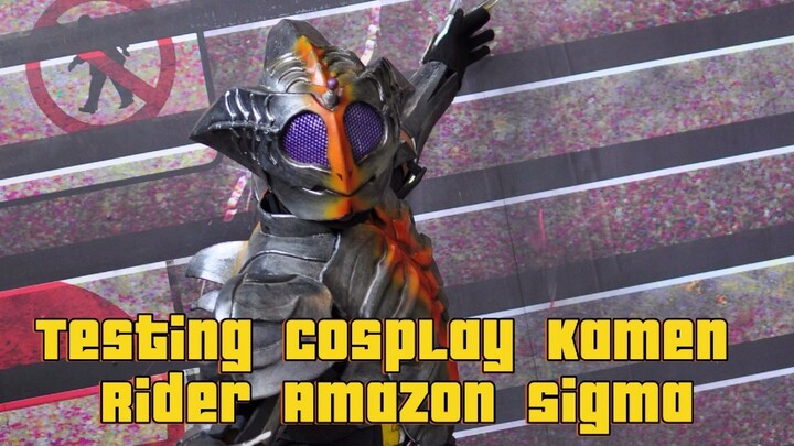 Testing jadi Cosplay Kamen Rider Amazon Sigma