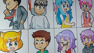 How To Draw Cute Vẽ 8 Thành Viên SINH TỐ TEAM Part 3
